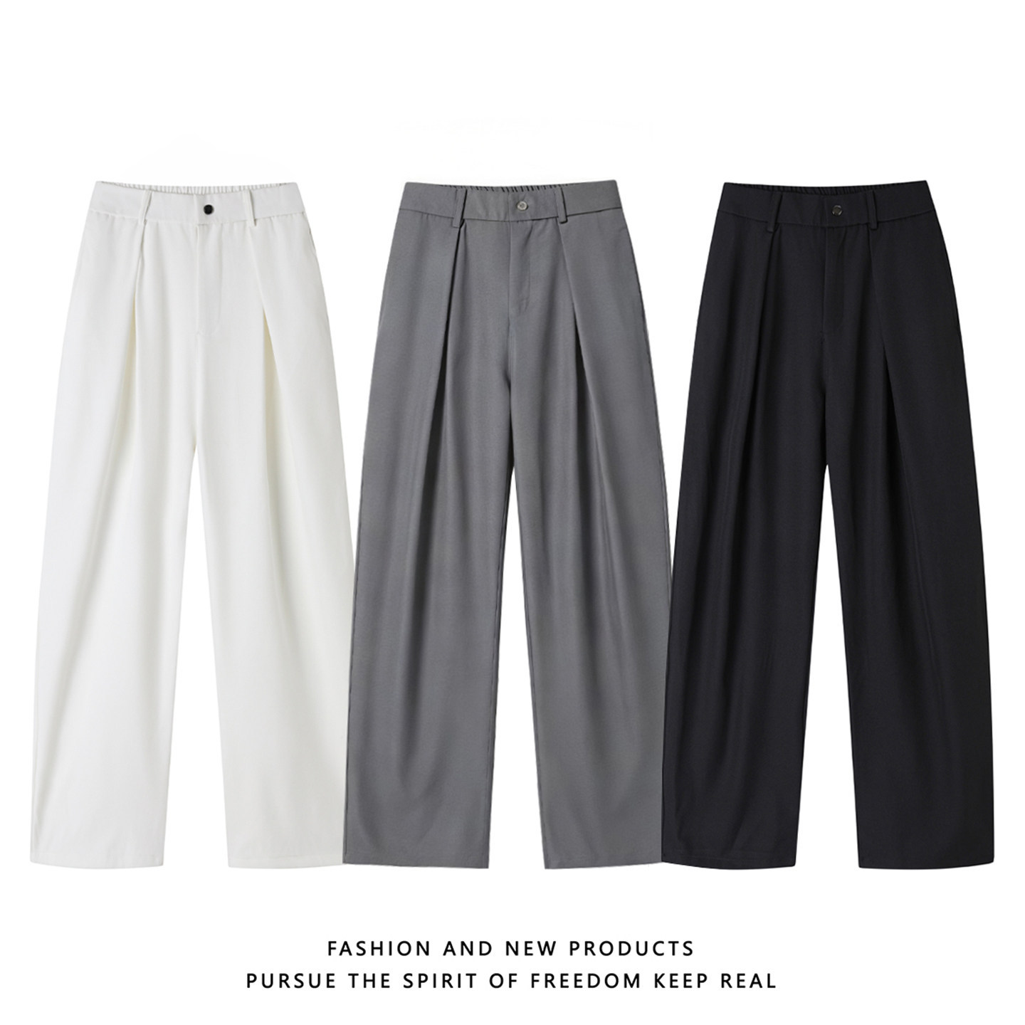 Men's Casual Three-Dimensional Pleated Trousers