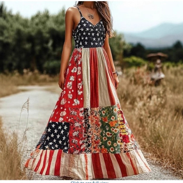 Womens Creative Floral Plus-Size Loose All-Match Dress