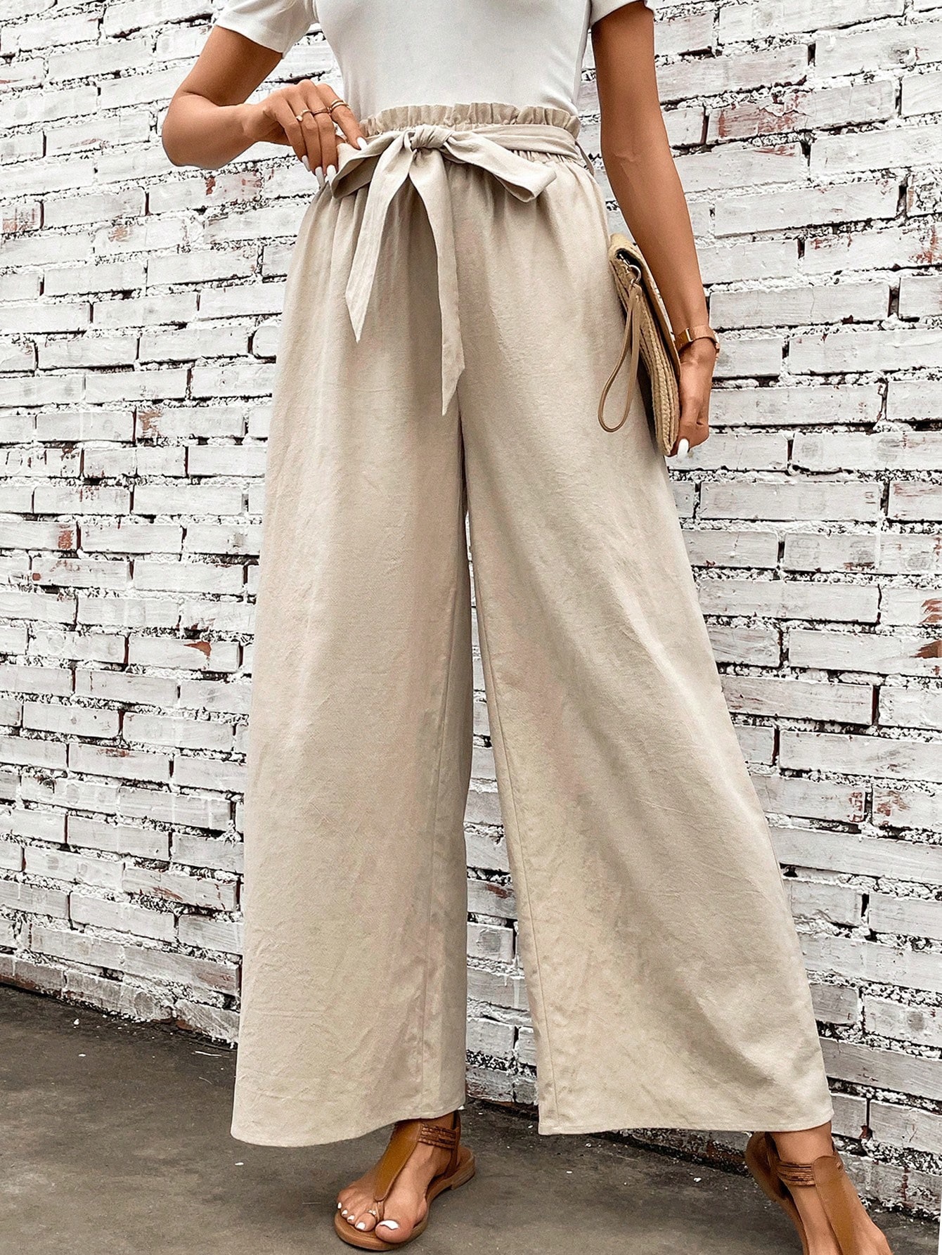 Pantalones de mujer de imitación de lino y algodón, cintura alta ajusta 622c8710 C0c1 4576 Aee9 Ba1a48b4f09a