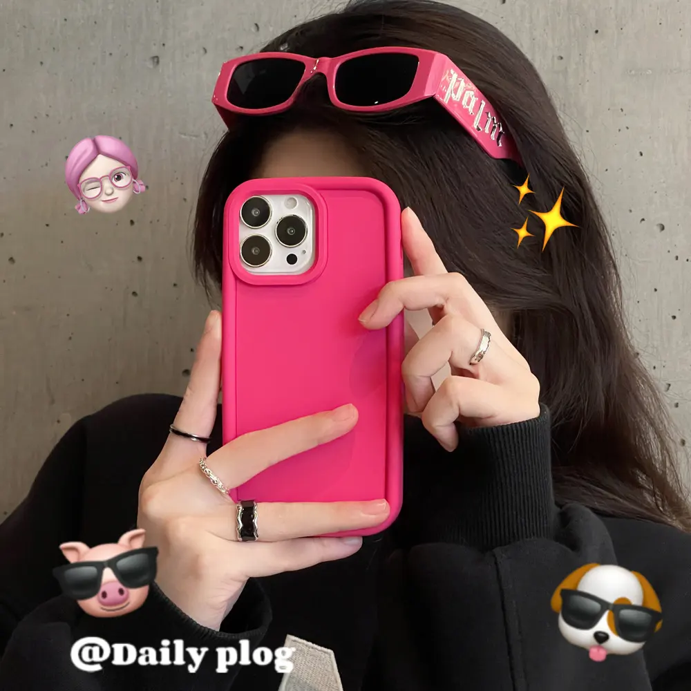 Silicone Phone Case Frosted Skin Feeling Full-cover Solid Color