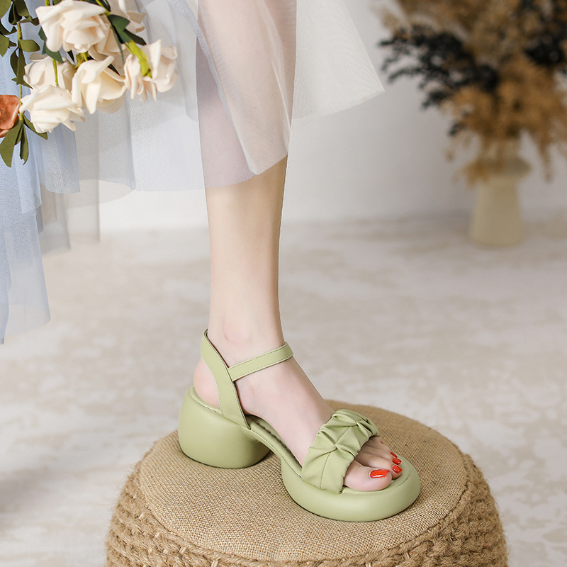 Chunky-Heeled Beach Sandals