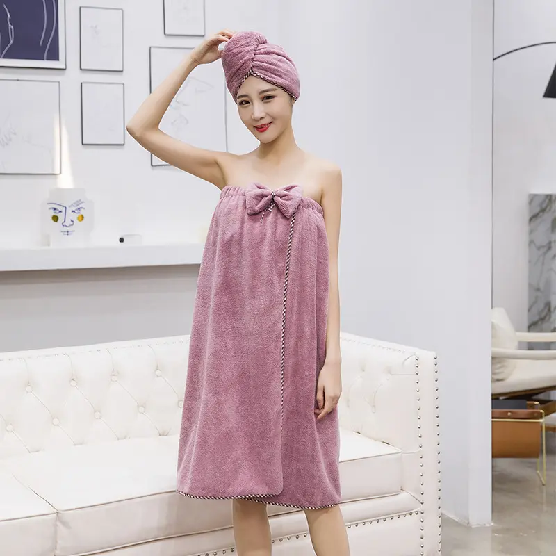 Coral Fleece Bath Skirt Wearable Towels Soft