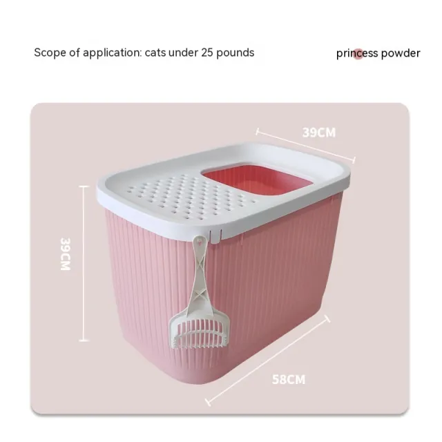 Pet Litter Box Fully Enclosed Top in Oversized Pink - Shop at LoveMi