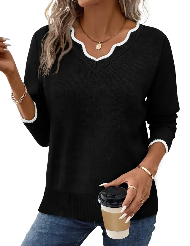 Womens Short Sleeve Sweater Simple Elegant Solid Color Knit Top Black - Shop at LoveMi