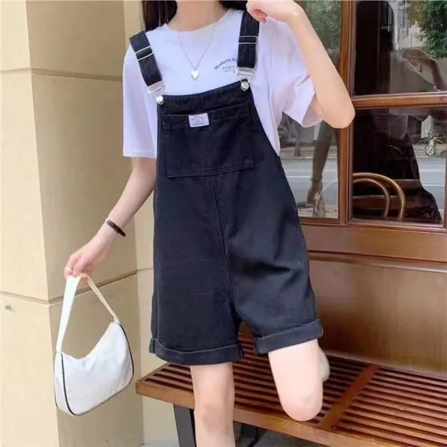 New Casual Wide leg Denim Shorts Women's Summer Black - Shop at LoveMi