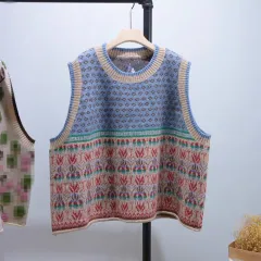 Artistic Retro Vest Sweater Women's Sleeveless Loose Pullover Sweater - View 1