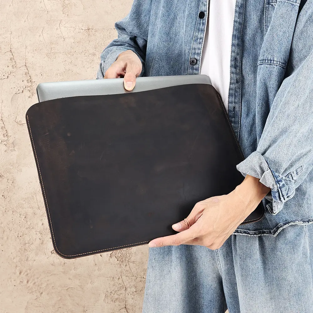 Computer Multi-functional Crazy Horse Leather Horizontal Liner