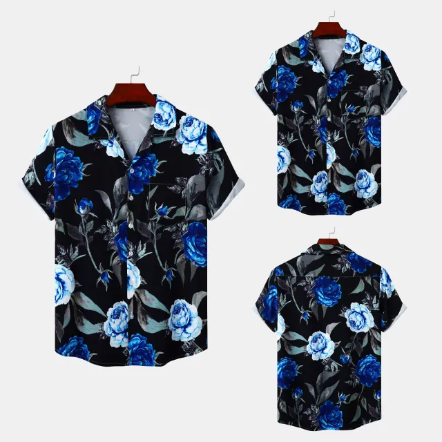 Plus Size Men's Fashion 3D Digital Printing Top 5 Colors M - Shop at LoveMi