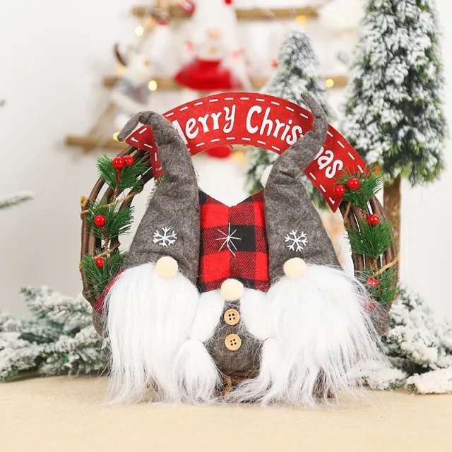Christmas Decorations Fabric Old Man Doll Simulation Vine Ring Garland Retro Vine Ring Garland - Shop at LoveMi