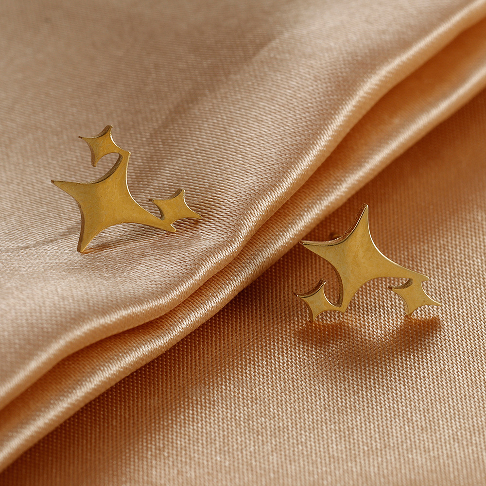 Fashion Stainless Steel Starry Sky Stud Earrings