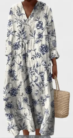 Long Sleeve Shirt Dress Women's Casual Floral Print Sleeve Skirt - Dvllyq140 - View 1