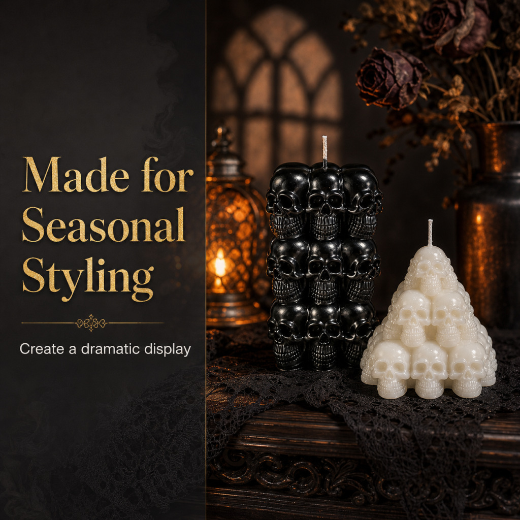 Halloween Skull Pyramid Aromatherapy Candle Ornament everydayshopit media