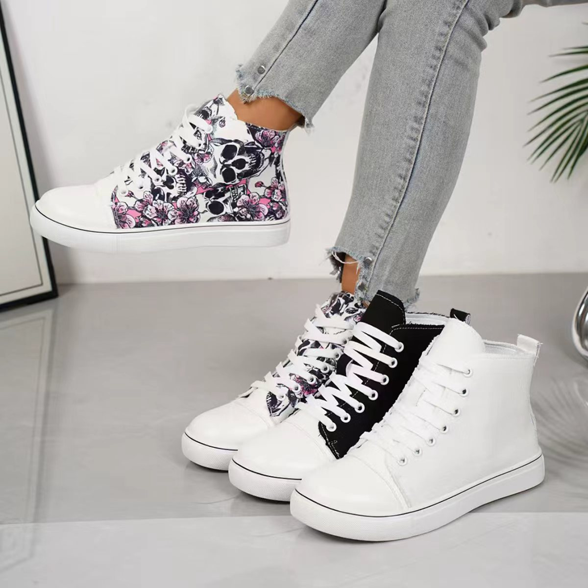 Spring autumn New-style Large-size Casual High-top Single-layer Shoes For Women