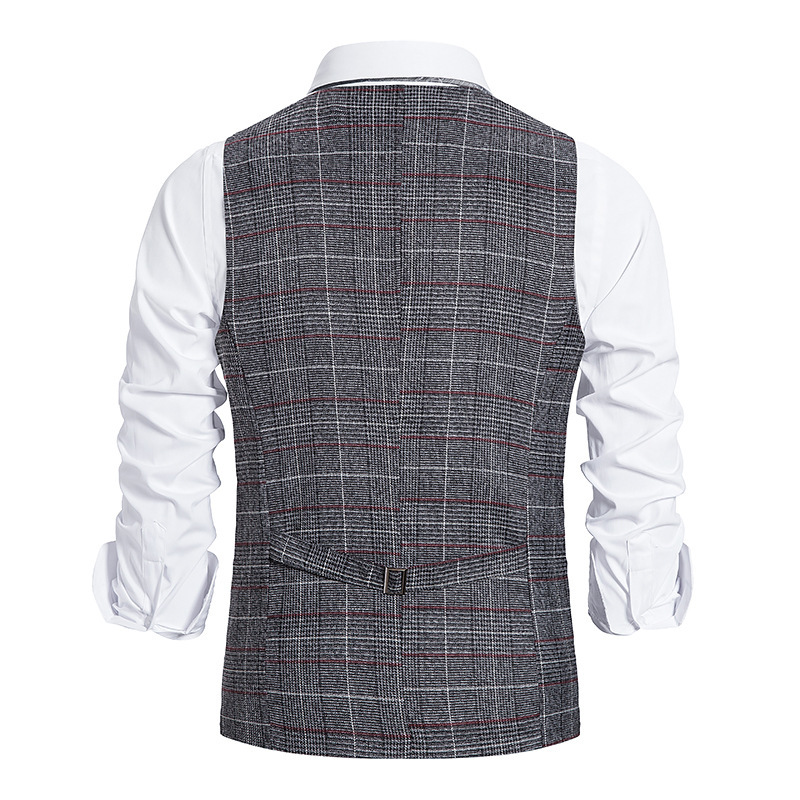 Title 4, Mens Plaid Single Breasted Vest Style Suit for...