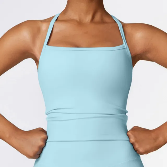 Beauty Back Yoga Vest Quick drying Workout Top Sports Fitness Vest Sky Blue - Shop at LoveMi