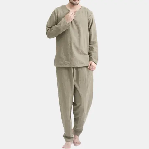 Casual Pajamas Two-piece Thin Breathable and Loose