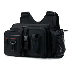 Men's Crossbody Multifunctional Lure Waist Bag - Black - View 1