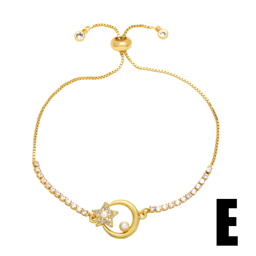 Geometric Heart Shape Pearl Zircon Bracelet Simple - Shop at LoveMi