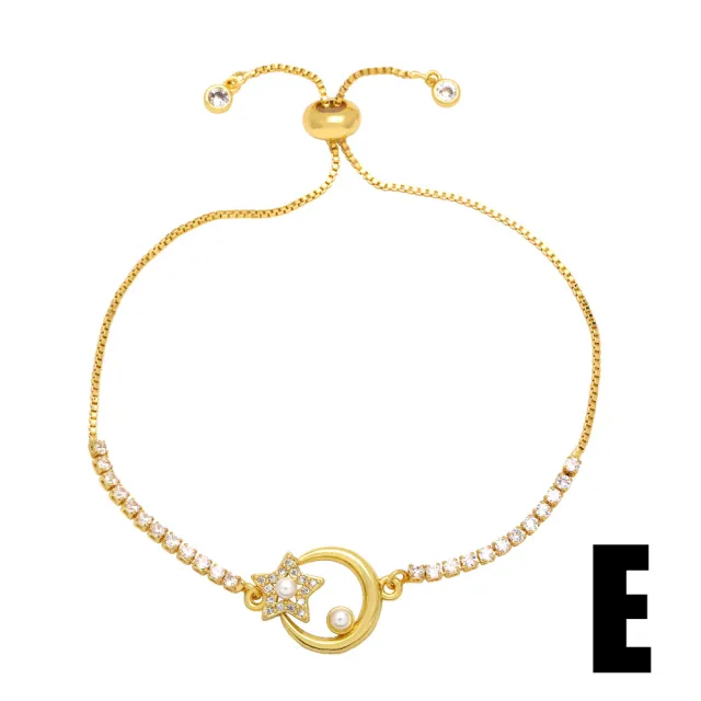 Geometric Heart Shape Pearl Zircon Bracelet Simple - Shop at LoveMi