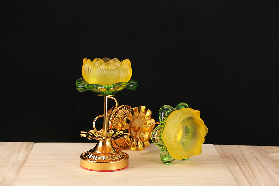 Title 1, High-foot Glass Alloy Lotus Holder Candlestick ...