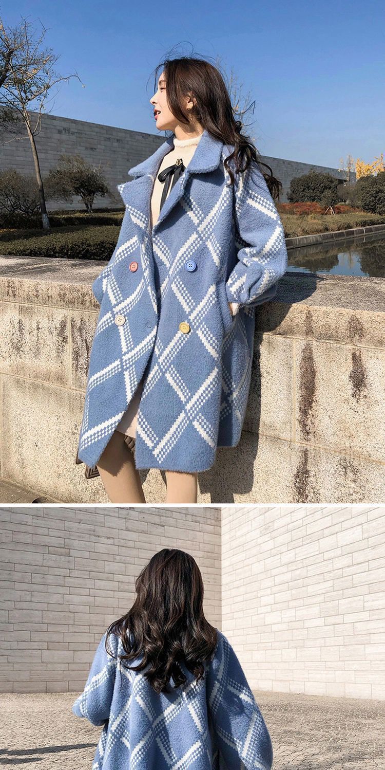 Stylish Faux Mink Coat on Model