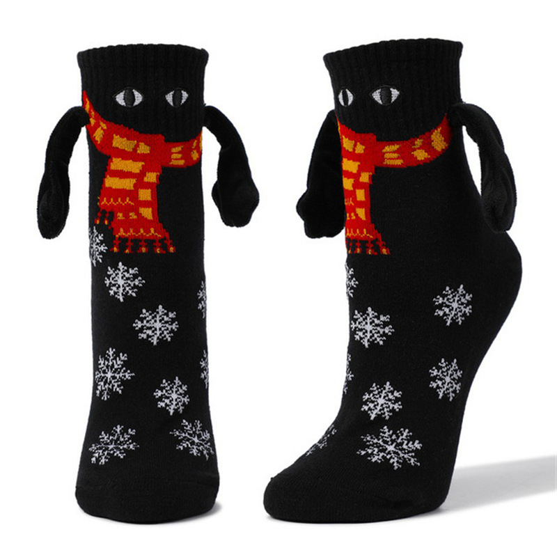 Couple-Magnetic-Handle-Cute-Hand-Socks-Christmas