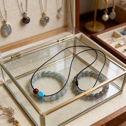 Turquoise Pendant Blue Beaded Necklace For Women