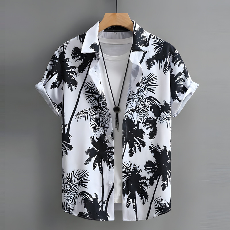$8.30 Hawaiian Men's Summer 3D Printed Short-sleeved Shirt