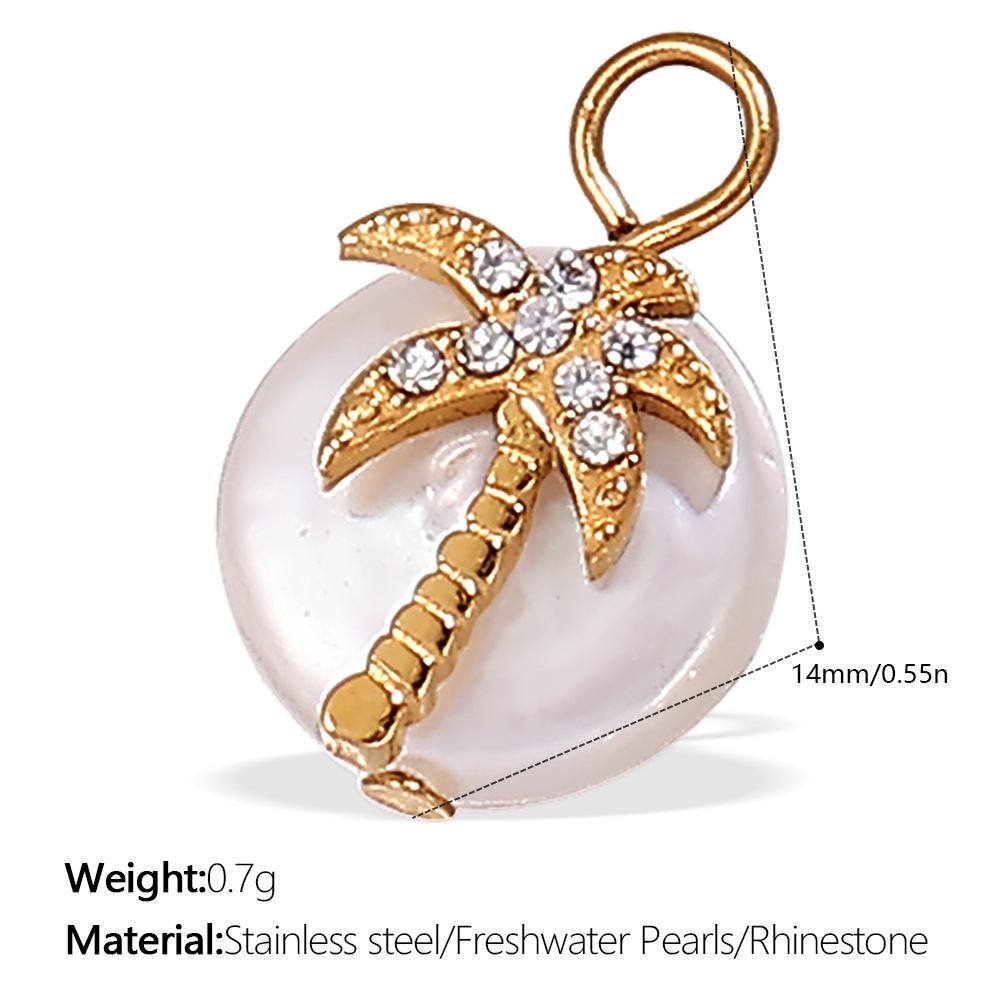 Fresh-style From The Ocean Collection Stainless Steel Pendant Necklace With 18K Gold Plating