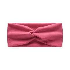 Women's Elastic Headband Soft Twist Knot Hair Band - Rose Red - View 1