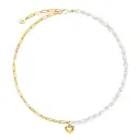Womens Baroque Pearl Necklace With A Heart Design view 6