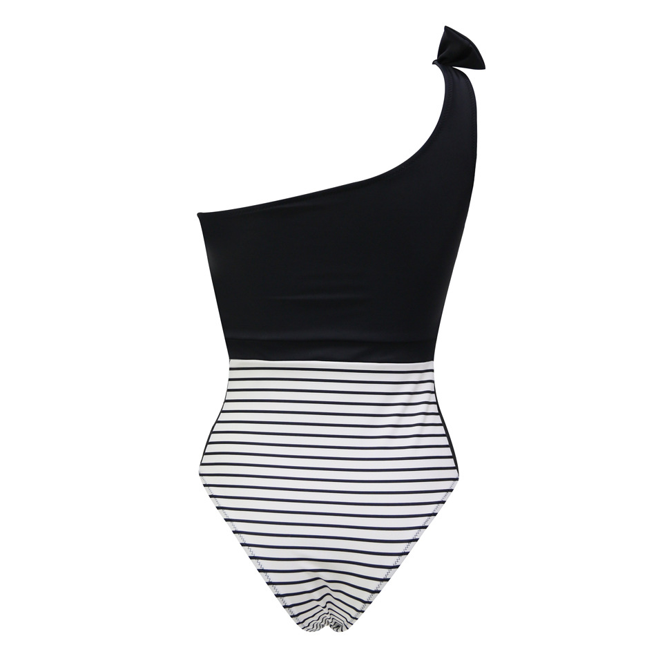 New One Piece Swimsuit Women's Single Shoulder Solid Color Bikini AliExpress One Piece Swimsuit Zipper Wholesale - Image 9