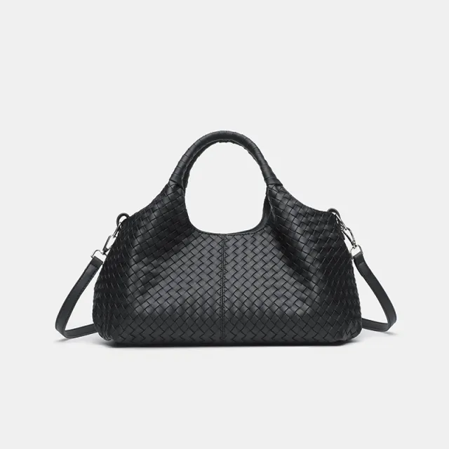 Women's Woven Large Capacity Handbag Black - Shop at LoveMi