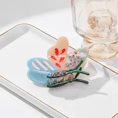 Korean INS Style Acetate Plate Updo High Stylish Textured Female Shark Grip - Sky Blue - View 1