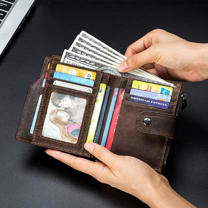 First Layer Cowhide RFID Anti-theft Swiping Leather