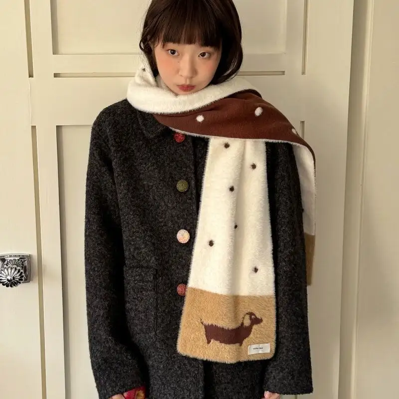 Puppy Gallery Double-Sided Polka-Dot AutumnWinter Scarf