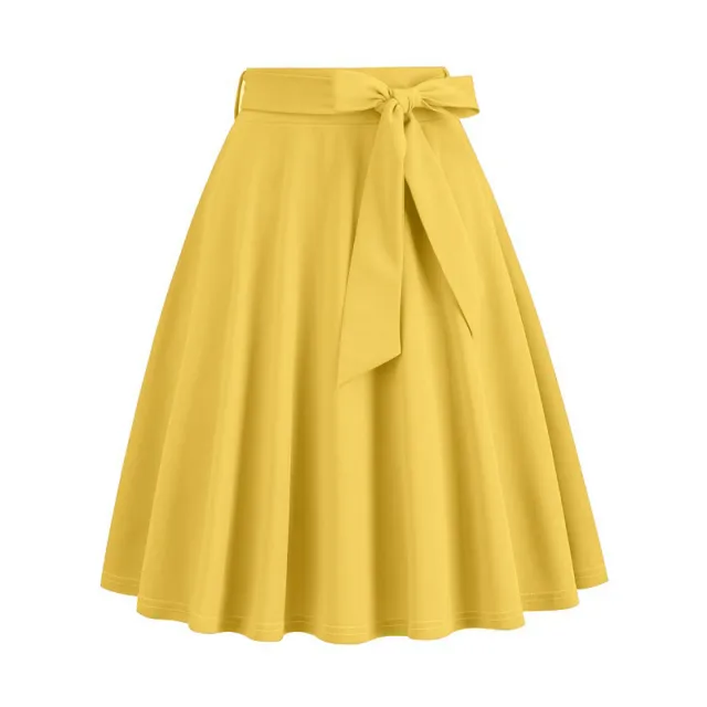 Women's Fashion European And American Style Plaid Skirt Yellow - Shop at LoveMi