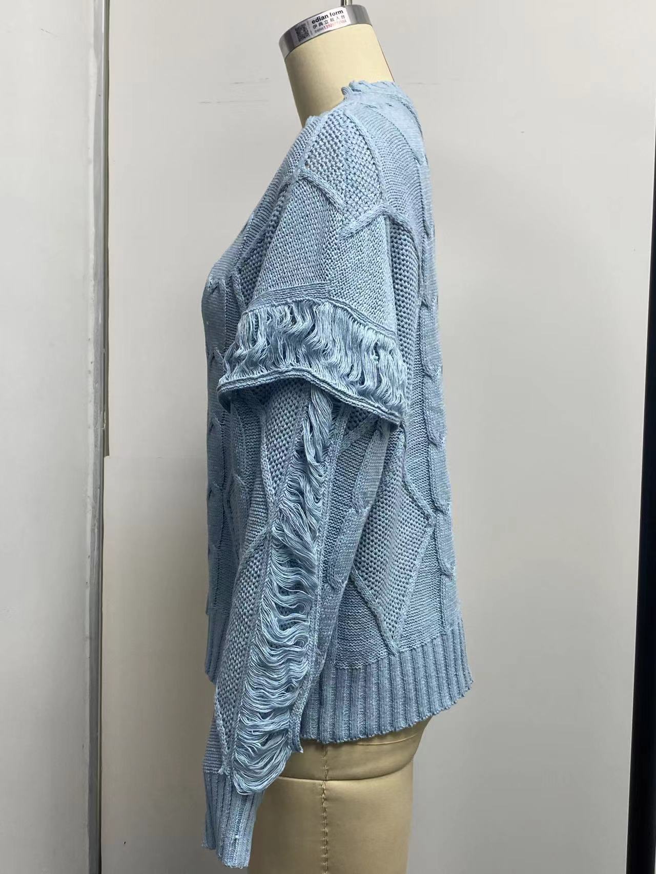 Fashion Pullover Round Neck Knitted Sweater For Women