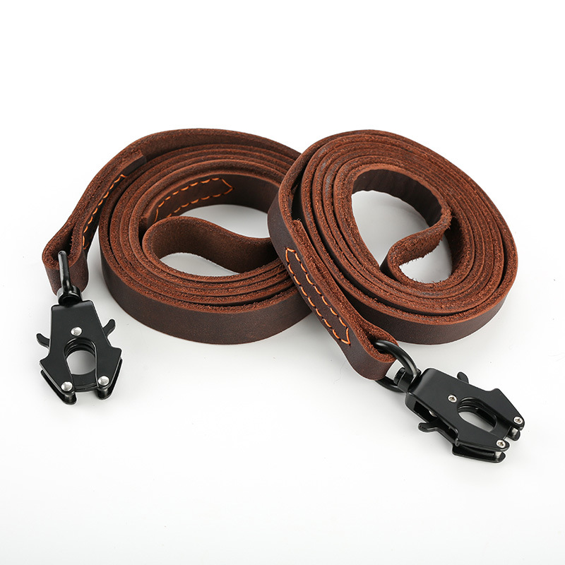 Corde de maintien de main de chien en peau de vache à boucle à dégagement rapide