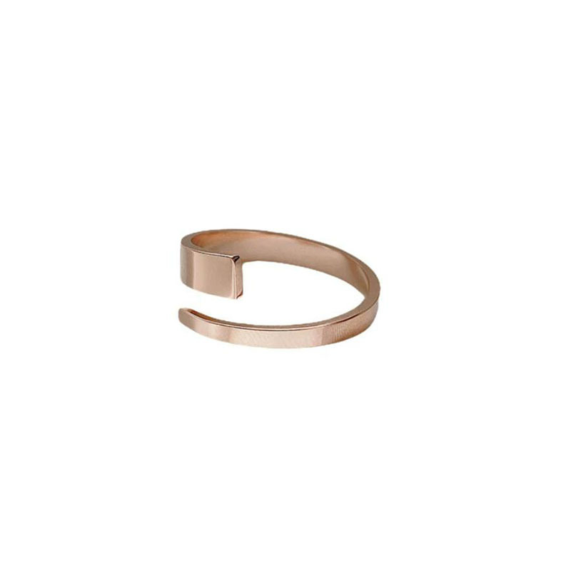 Niche Design Ring Minimalist All-match Irregular Texture Flat Floss Opening Adjustable