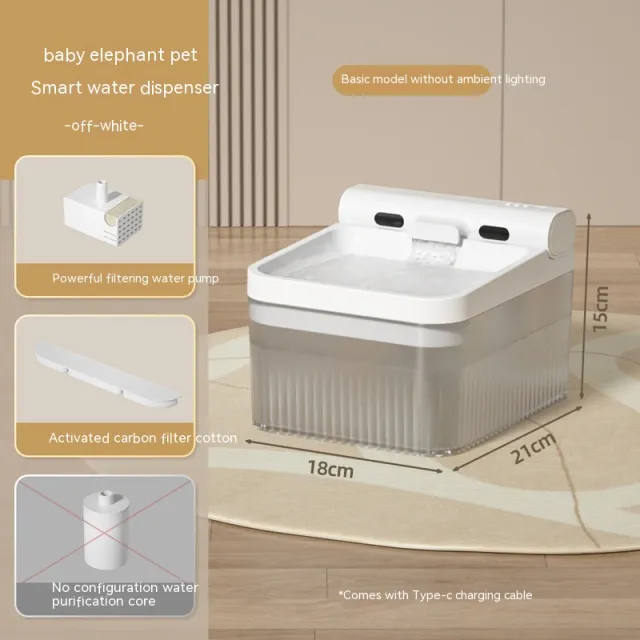 Plastic Pet Smart Water Dispenser Good looking Triple Filter Drinking Bowl 4L Large Capacity Cat Water Feeder Pets Products Grayish White - Shop at LoveMi