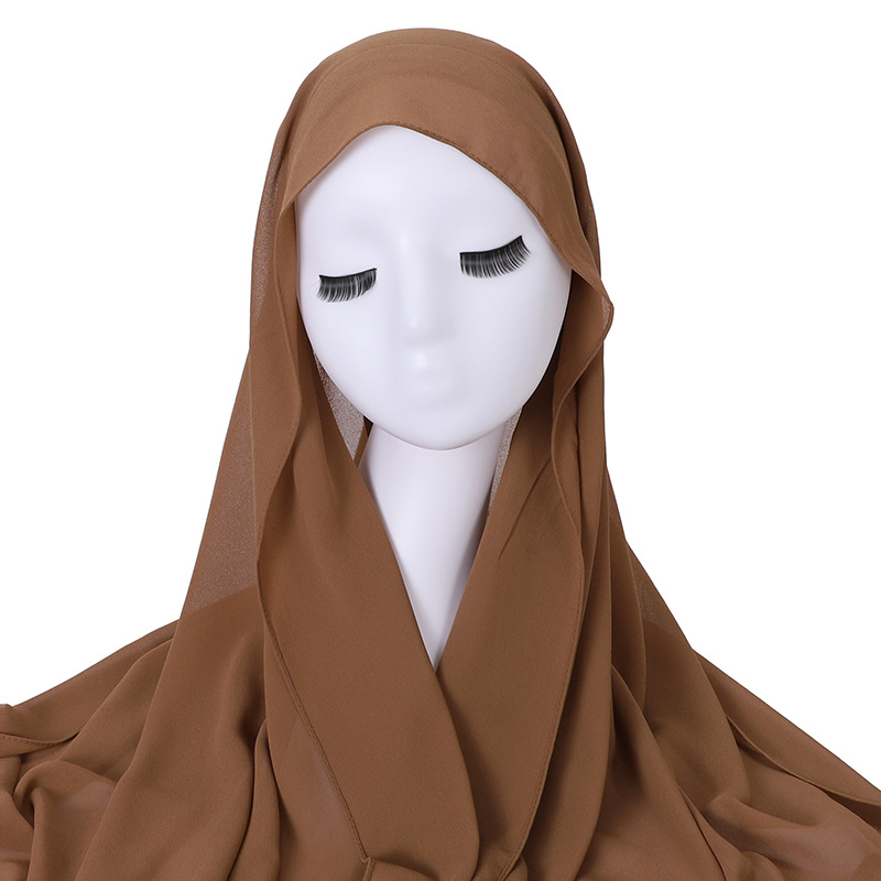 Pearl Chiffon With Elastic Bottoming Hood Scarf