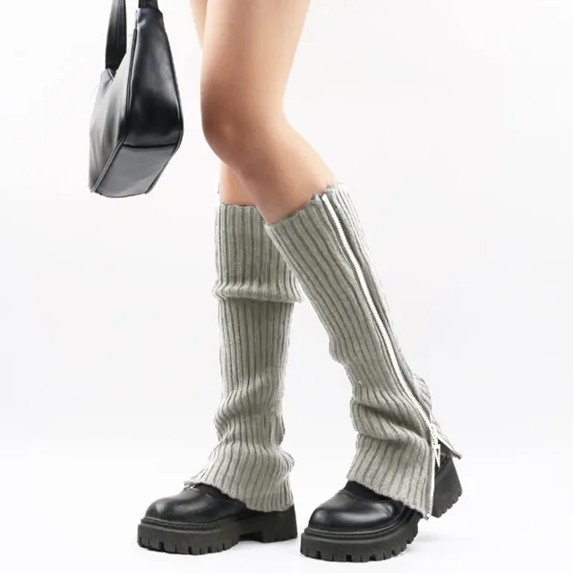 Woolen Yarn Socks Women's Knitted Slip on Light Gray - Shop at LoveMi