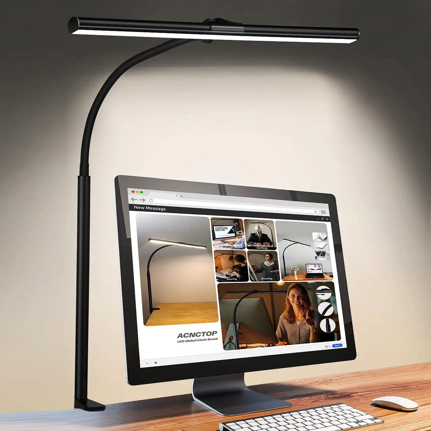 LED Table Lamp With Clamp Office Work