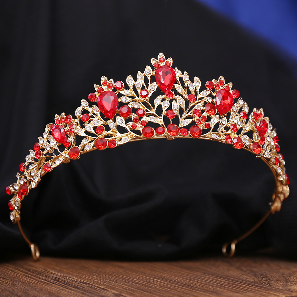 European And American Bridal Crown Colorful Rhinestone Headband