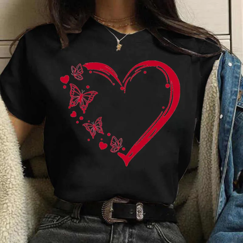 Loose Round Neck T-shirt Women's Top - Wt02393 Black