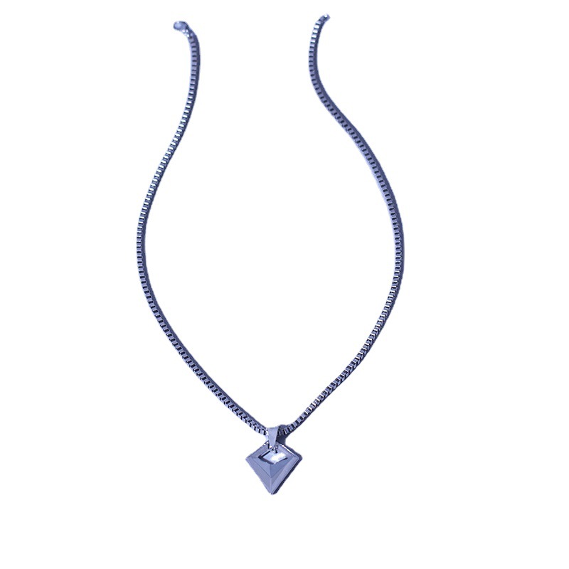 New Rhombus Arrow Triangle Tapered Punk Hip Hop Necklace