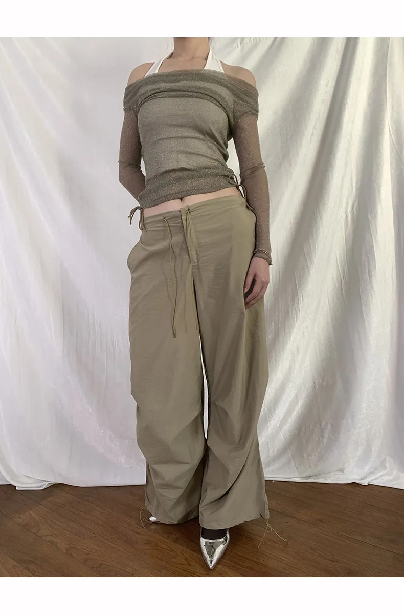 Women's Loose And Comfortable Fashionable Cargo Pants - Khaki