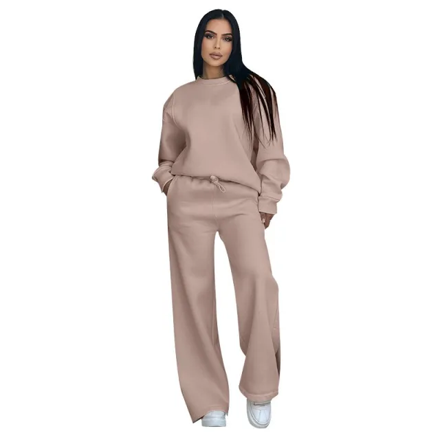 Women's Fashion Casual Wide leg Pants Suit Lotus Root Color Xl - Shop at LoveMi