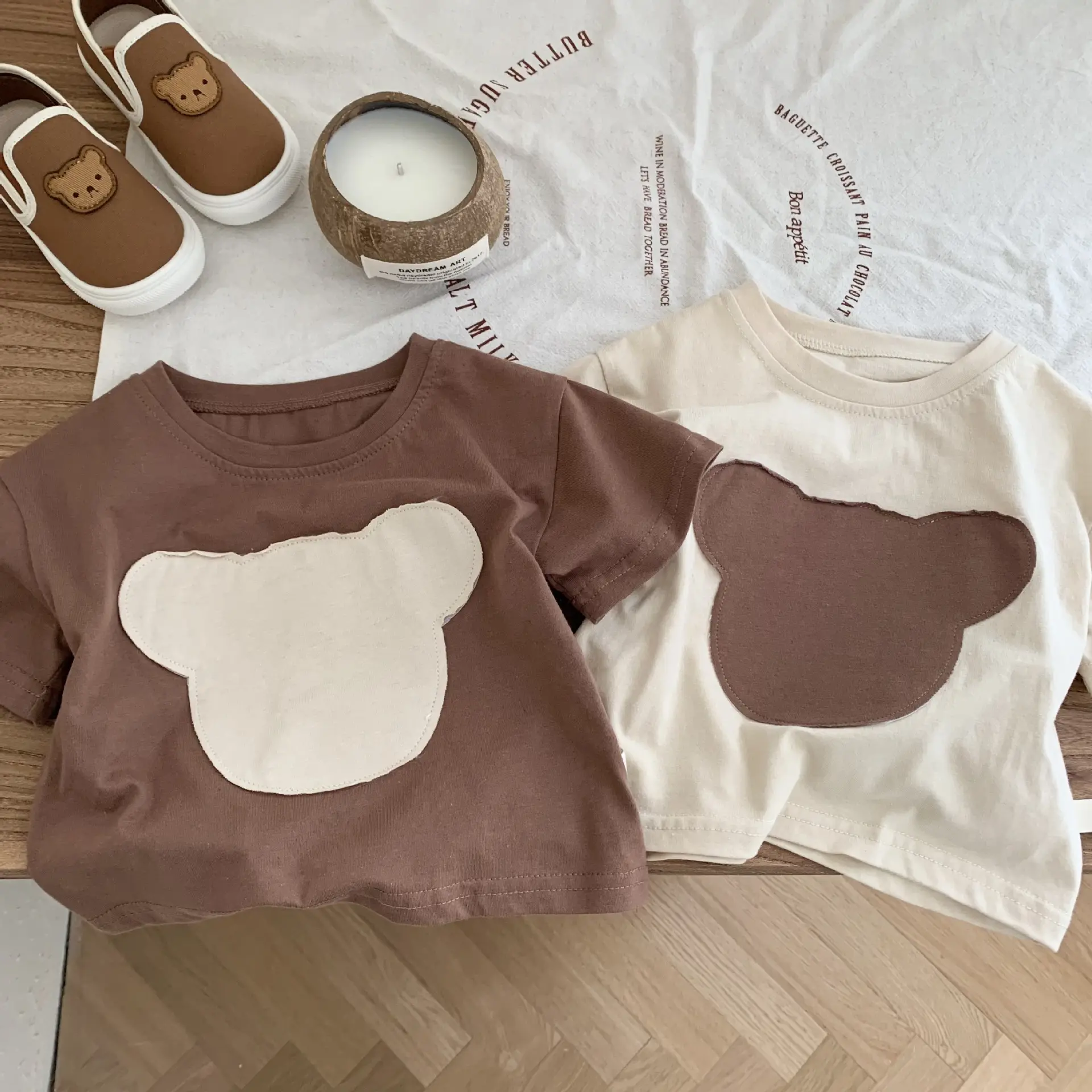 Children's Patch Bear Fashion Bottoming Shirt Top